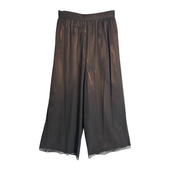 Vintage Rickie Freeman TJ Nites Silk Bronze Lined Palazzo Pants‎ Wide Leg 10 - Picture 2 of 15